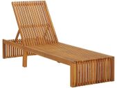 Sun Lounger Solid Acacia Wood