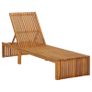 Sun Lounger Solid Acacia Wood Image 5
