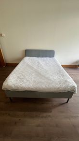 IKEA Slattum Double Bed Frame - Grey, Slats Included
