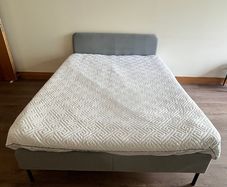 IKEA Slattum Double Bed Frame - Grey, Slats Included