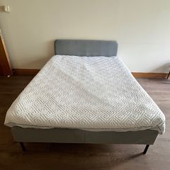 IKEA Slattum Double Bed Frame - Grey, Slats Included