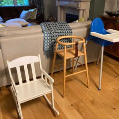 2 high Chaurs 1 child's rocking chair