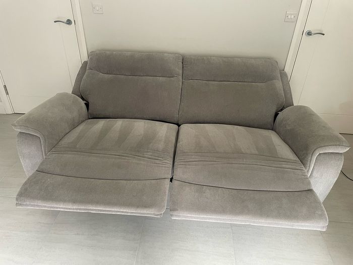 3 Seater Fabric Electric Recliner Sofa Light Grey