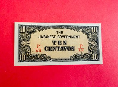 Japanese  Invasion  Money Philippines  10  Centavos    1942. ( Uncirculated )