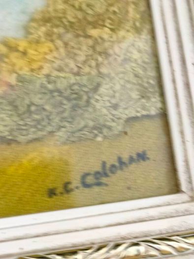 Irish tweed and oil on Board by K.C. Colohan