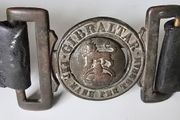 WW1 British Royal Marines ''Gibraltar'' Brass Belt &amp; Buckle,