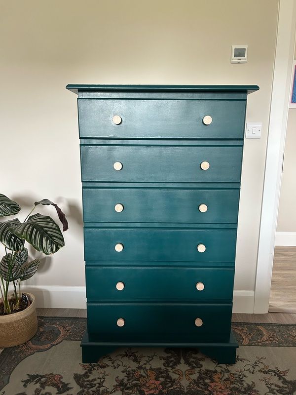 sachin and babi light blue dress Mid-Century High-Gloss Hunter Green Gilt 3-Drawer Dresser main image 1