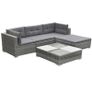 5 Piece Garden Lounge Set with Cushions Poly Rattan Grey (FREE SHIPPING) Image 5