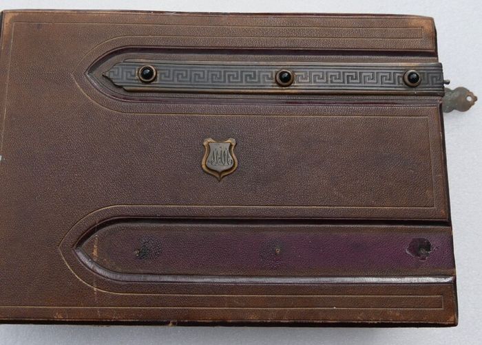 Antique Victorian Photo Album - Leather Bound