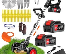 Strimmer Cordless Electric Garden Strimmer Cordless Grass Trimmer with 21v 4.0mah Battery Strimmers Lightweight Cordless Strimmers with Battery And Charger for Small And Medium Garden Lawns