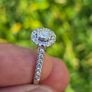 Brand New 18ct White Gold Round Halo Cluster Engagement Ring Image 5