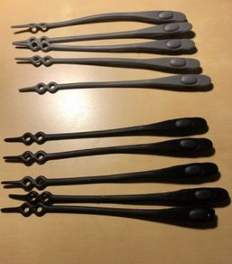 Silicone shoe laces black& grey