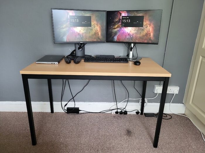 Quality office desk, 120 x 80 cm, beech
