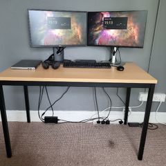 Quality office desk, 120 x 80 cm, beech