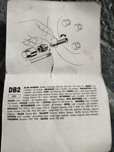 Tekno DB2 Anti-Theft Wheel Bolts and Nuts