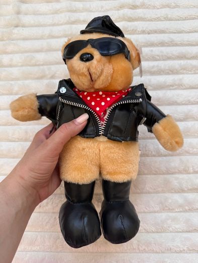 Vintage PMS Biker Mates Bear Playmates Soft approx. 28 cm. Damaged Plush Please see photos