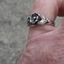MJW 1980's Sterling Silver Floral Ring Image 2