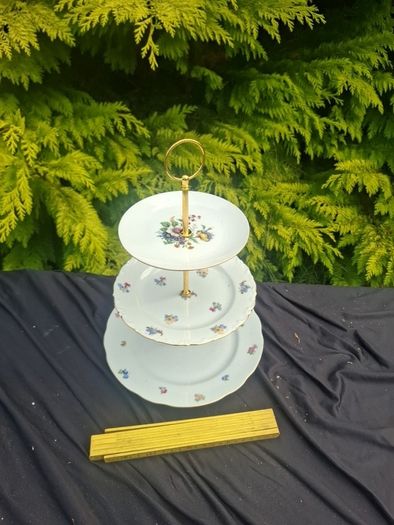 Floral china cake stand postage possible