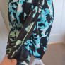 Teatro Aqua Blue Abstract Print Satin Wiggle Cocktail Party Dress UK 12 Image 2