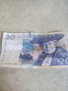 The Wonderful Adventures of Nils Banknote. Swedish Currency. Sweden Note. Story scene with a boy riding a snow goose in flight. Memorabilia