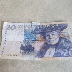 The Wonderful Adventures of Nils Banknote. Swedish Currency. Sweden Note. Story scene with a boy riding a snow goose in flight. Memorabilia