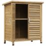 Garden Shed Wooden Garden Storage Shed 2 Door Unit Solid Fir Wood Garage Tool Organisation Cabinet 87L x 46.5W x 96.5Hcm Image 2