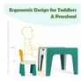 Kids Table Chair Set Kids Building Block Game Table for Children with 2 Chairs Learning Drawing Children Play Room Furniture Image 4
