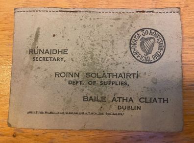 Irish Ration Book from WW2 period