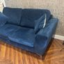 Blue velvet couch Image 2