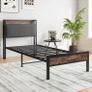3ft Single Bed Frame with Storage Headboard Image 4