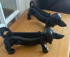 Pair of Heavy Cast-iron Dachshund Boot Scrapers