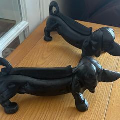 Pair of Heavy Cast-iron Dachshund Boot Scrapers