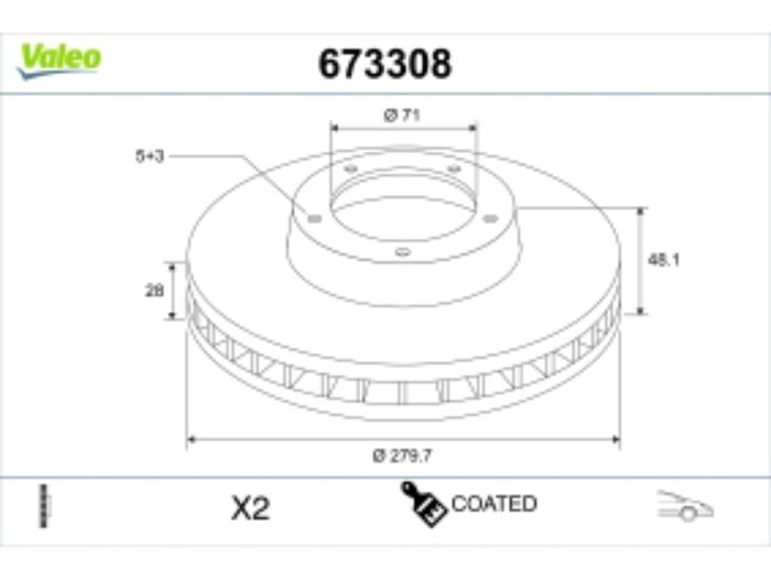 Valeo 673308 Brake Disc