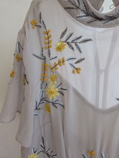 Stylish grey and lemon flower dress