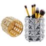 Crystal Storage Box Makeup Organizer Nail Brush Holder - SILVER Image 2