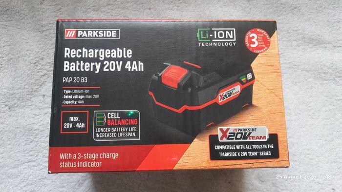 Lidl Parkside 20V X20V Battery 4.0 Ah PAP 20 B3 Li-Ion