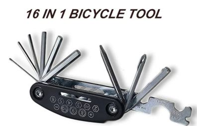 Bicycle 16 piece multi tool set