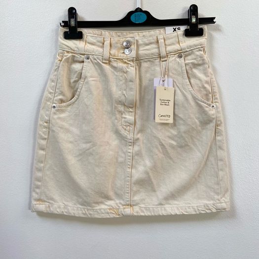 Mango cream denim skirt