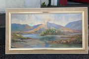 Large oil painting signed 1967 derryclare Lough Galway