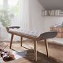 Chesterfield Upholstered Fabric Bench with Solid Wood Legs  Grey 125 x 51 x 38 cm Image 4