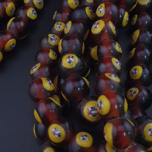 Vintage Middle Eastern Old Face Glass Beads Necklace