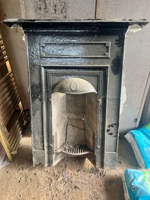 Antique Cast Iron Fireplace Fire Grate Vintage Period Piece