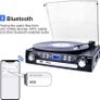 NEW SALE | Vinyl Record Player, Bluetooth Turntable with Stereo Speakers, Turntable for Vinyl to MP3 with Cassette Play, AM/FM Radio, Remote Control Image 6