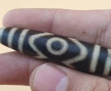 Vintage Antique inspired Himalayan Tibetan 3 Eyes Agate Gemstone Bead Amulet Pendant