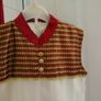 Beautiful cream and red unusual dress Image 2