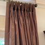 Pair of Bronze silk interlined curtains Image 4