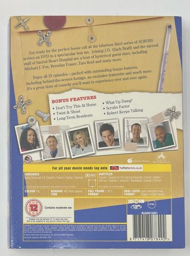Scrubs Second Third (Season Three) 4-disc DVD Television Series