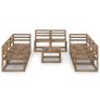 9 Piece Garden Lounge Set Brown Impregnated Pinewood Image 2
