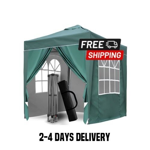 2x2m Popup Gazebo Marquee Party Tent Pavilion Green with 4 Sides