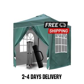 2x2m Popup Gazebo Marquee Party Tent Pavilion Green with 4 Sides